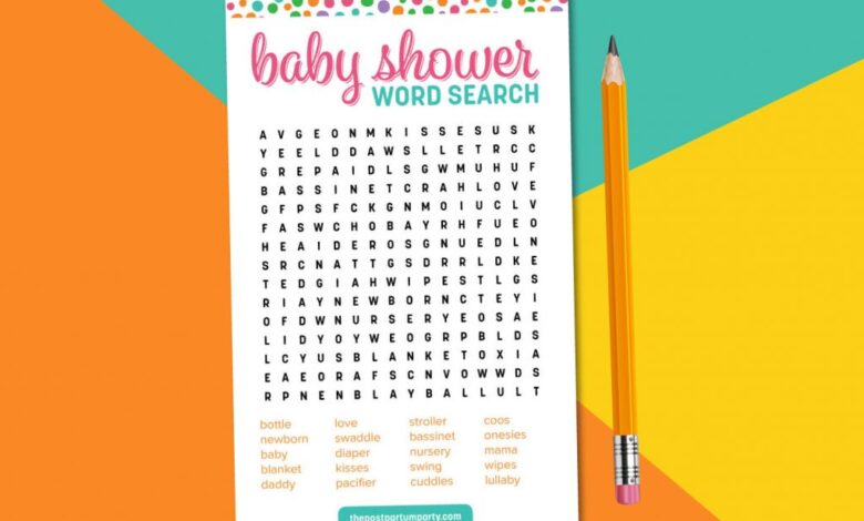 Baby Shower Word Search