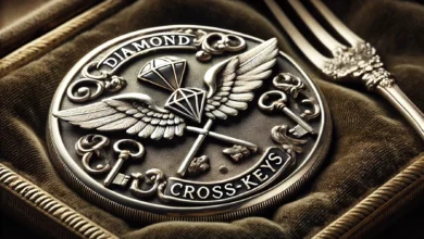 Wing Diamondcrosskeys Silver Mark