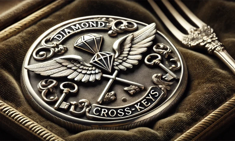 Wing Diamondcrosskeys Silver Mark